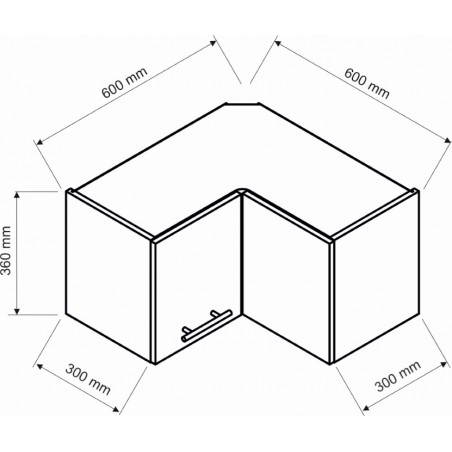 BONO Szafka górna narożna WRN 36 P/L