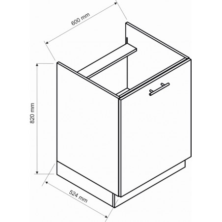 BONO Szafka dolna D60 PC P/L