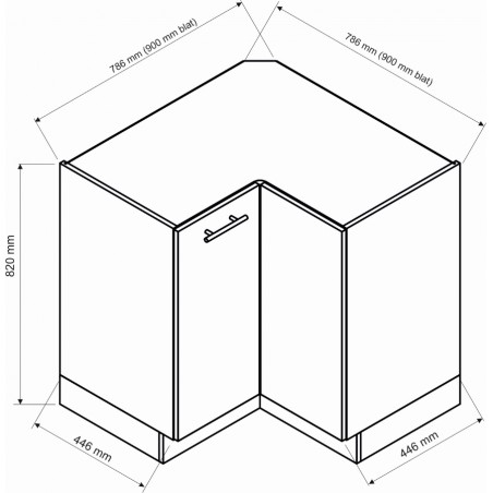 Szafka dolna narożna DRP P/L