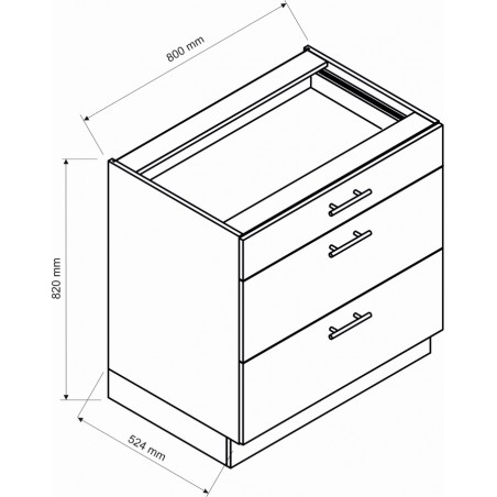 OSCAR Szafka dolna D80 S/3