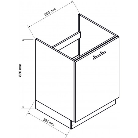 Meble kuchenne Irma - szafka dolna pod zlewozmywak D60 ZL P/L - wymiary