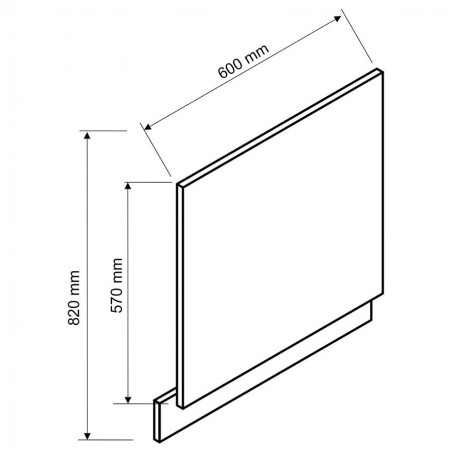 Meble kuchenne Irma - front zmywarki FR ZM 60 panel odkryty - wymiary